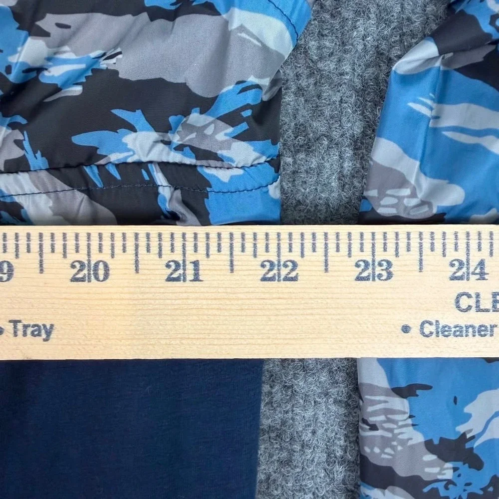 Under Armour Camo Quarter Zip Hoodie Mens Large Blue Cotton Blend EUC